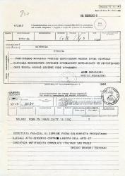 Telegramma di Alik Cavaliere ed Emilio Scanavino per richiedere informazioni sull'opera Omaggio all'America Latina, 1971 | Telegram from Alik Cavaliere and Emilio Scanavino to request information on the work Omaggio all'America Latina, 1971